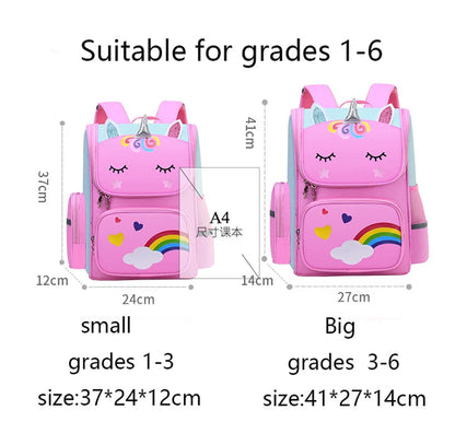 Kid Backpack for Girl Unicorn Children Rainbow Eyes School Bag Ohberri