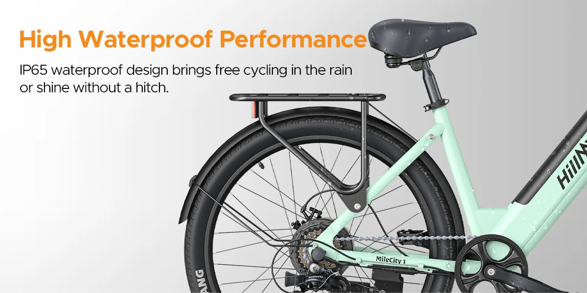 26'' Commuter Electric Bicycle 700W Peak Motor 7 Speed Electric Bike, Green - Ohberri