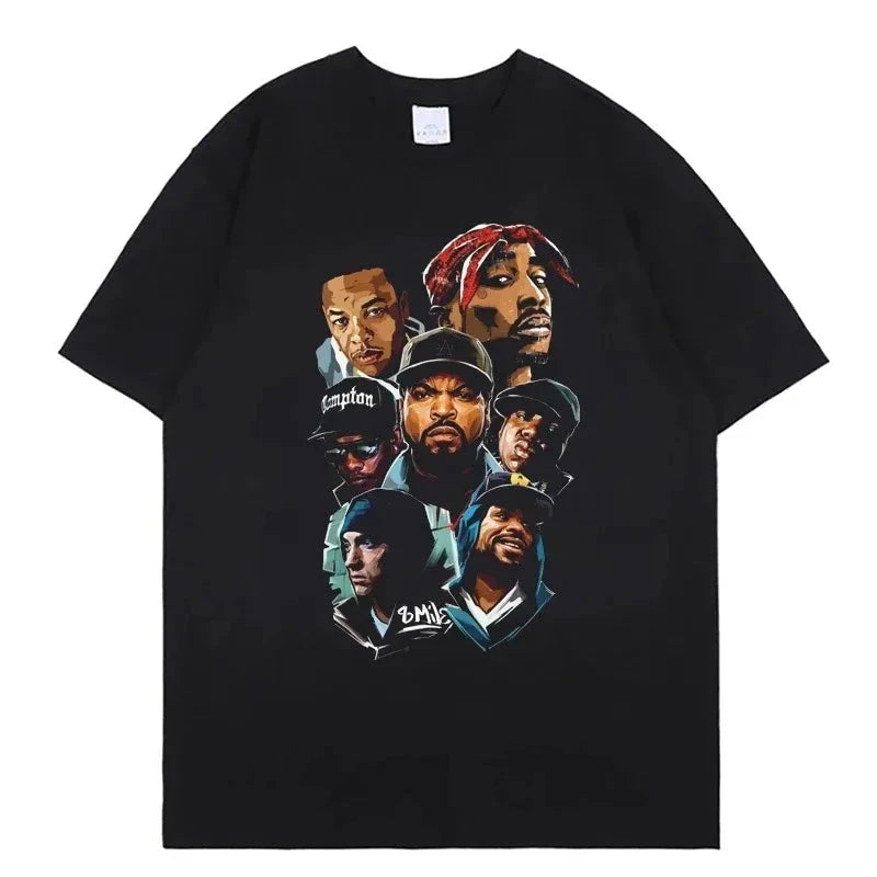 2pac Cotton T-Shirt Printed Short Sleeve Ohberri