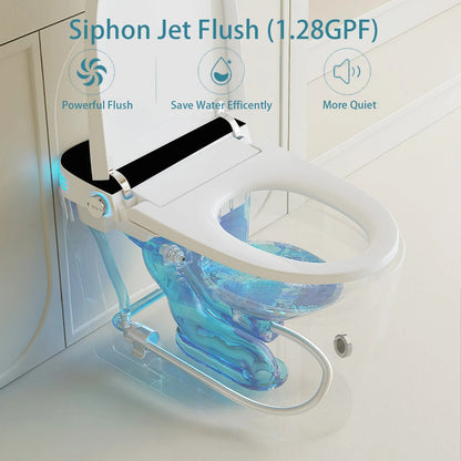 Smart Toilet with Heated Bidet Seat, toilet with bidet built in, AUTO Open/Close Lid Ohberri