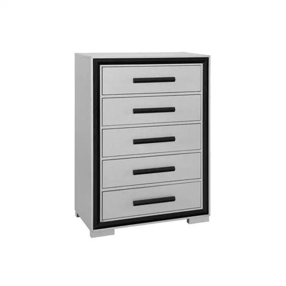 Queen Bedrooom Set - Grey and Black 5 Pieces Furniture for Elegant Bed Rooms - Ohberri