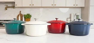 Nonstick Enameled Cast Iron Cookware Set 7-Pcs Ohberri