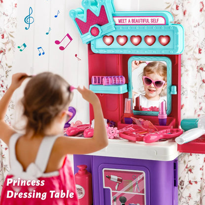 Children's 3-in-1 transformable travel suitcase for boys and girls, makeup tools, playhouse toys Ohberri