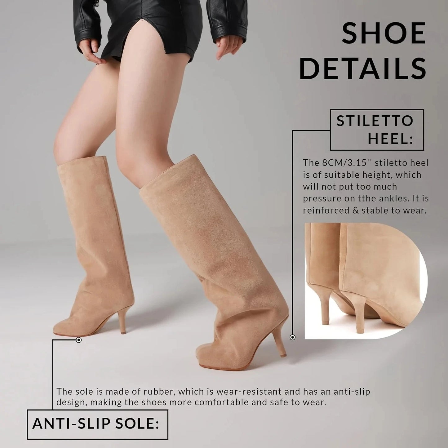 Women's Suede Knee High Boots Ohberri