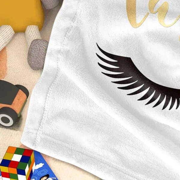 Long Eyelashes Printed Throw Blanket Plush Fluffy Ohberri