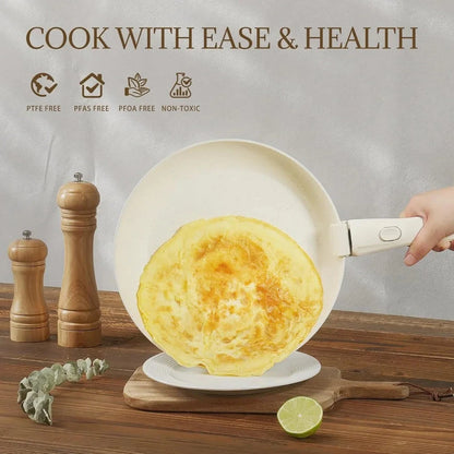 23Pcs Ceramic Cookware Set Non Stick Pots and Pans Set Non Toxic with Detachable Handle Ohberri