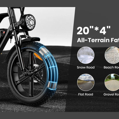 Electric Bike 1000W Motor 48V 20AH 20“ Tire - Ohberri