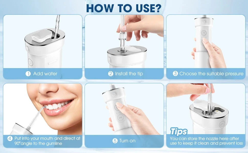 Oral Irrigator Water Flosser Portable Ohberri