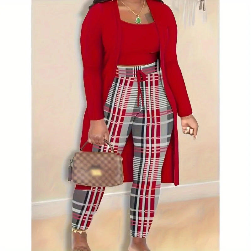 Fashionable and Sexy Plus Size Three Piece Women's Suit Ohberri