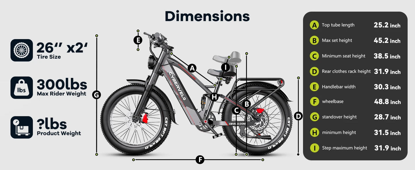 High speed electric ebike for adults, 52V ebike,40AH battery ,full suspension bicycle,hydraulic ebike,fat tyre 26inch 3000W - Ohberri