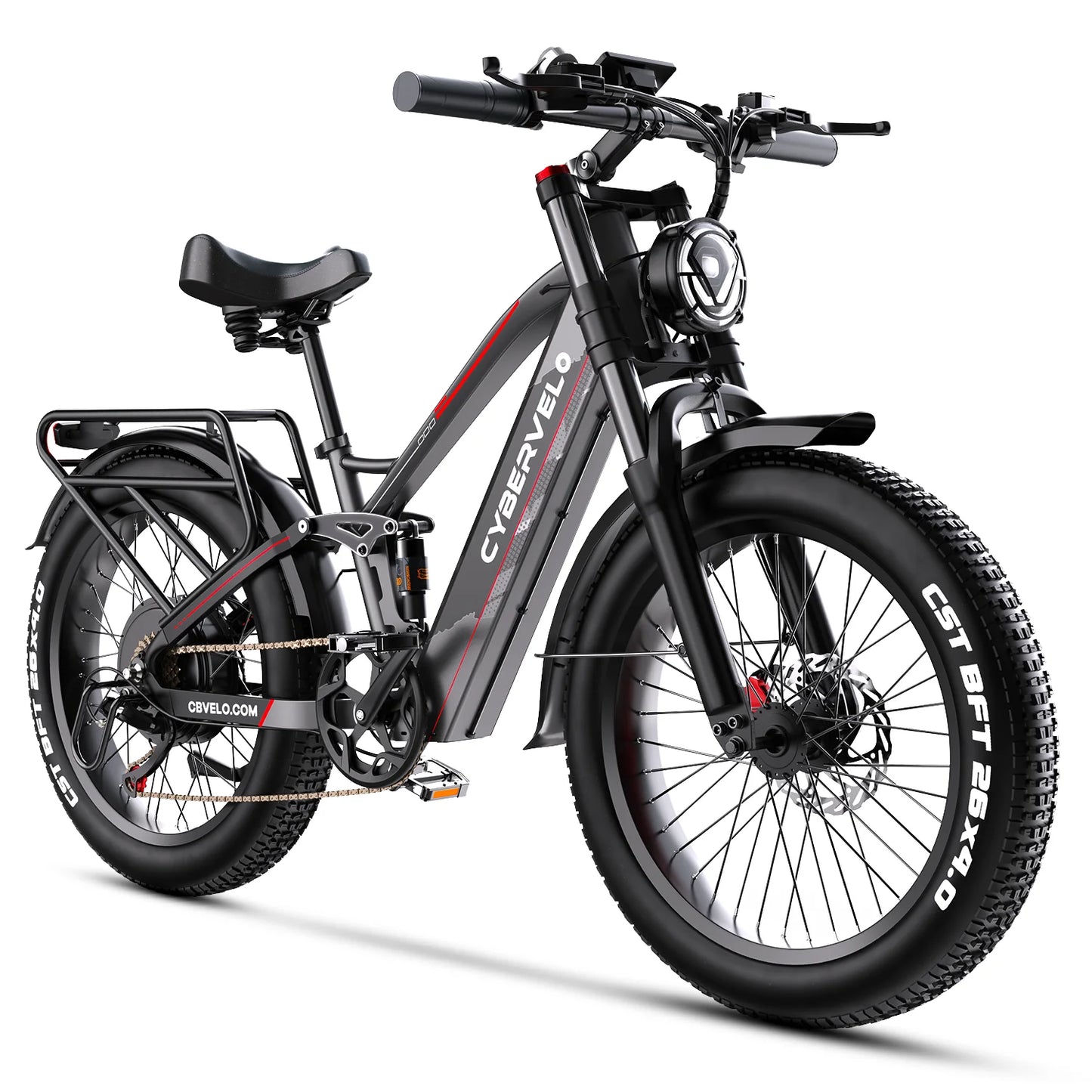High speed electric ebike for adults, 52V ebike,40AH battery ,full suspension bicycle,hydraulic ebike,fat tyre 26inch 3000W - Ohberri