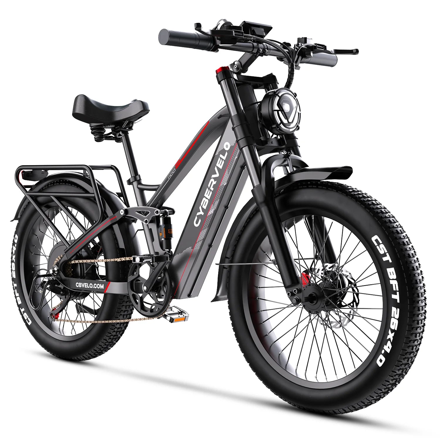 High speed electric ebike for adults, 52V ebike,40AH battery ,full suspension bicycle,hydraulic ebike,fat tyre 26inch 3000W - Ohberri