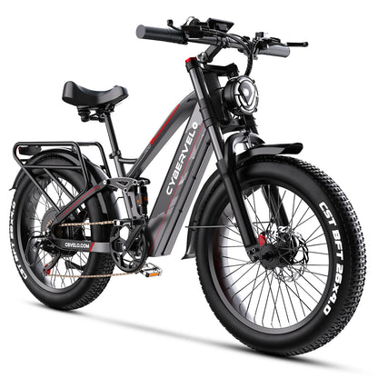High speed electric ebike for adults, 52V ebike,40AH battery ,full suspension bicycle,hydraulic ebike,fat tyre 26inch 3000W - Ohberri