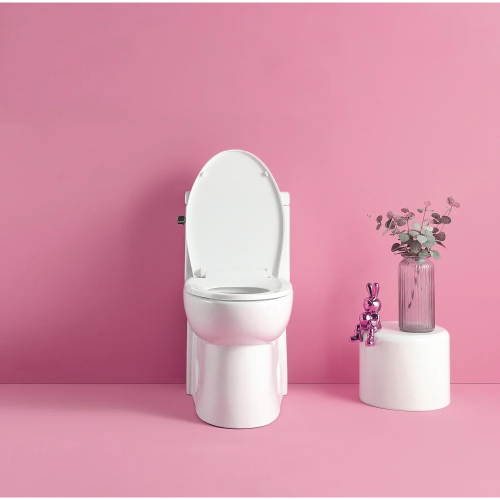 1.28 GPF Single-flush One Piece Toilet, Water-Saving Elongated Ohberri