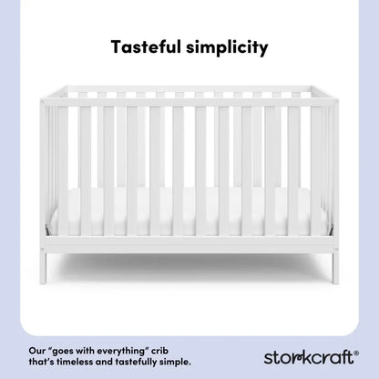 Modern 4-in-1 Convertible Baby Crib, Transitional crib with Adjustable Mattress Height - Ohberri