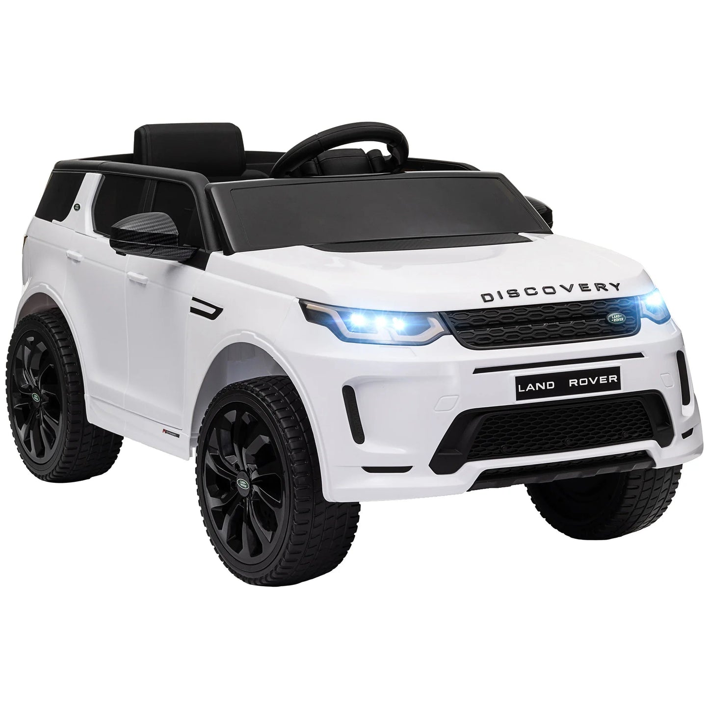 Land Rover Licensed 12V Kids Ride on Car W/ Soft Start, White Ohberri