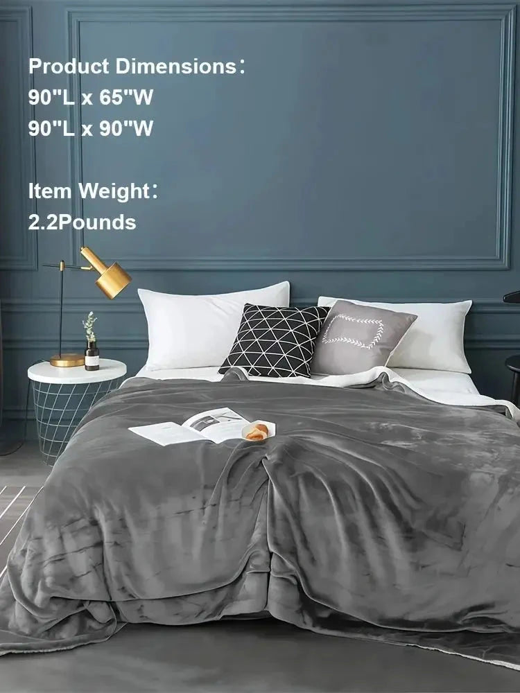 Sherpa Fleece Bed Blanket Twin Size Super Soft Fuzzy Ohberri