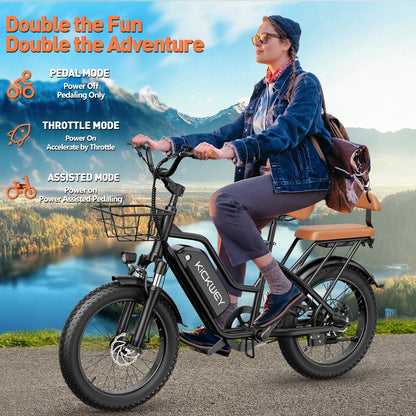 Electric Bike 20'' 1500W Up to 50 Miles 32MPH with 48V 20AH - Ohberri