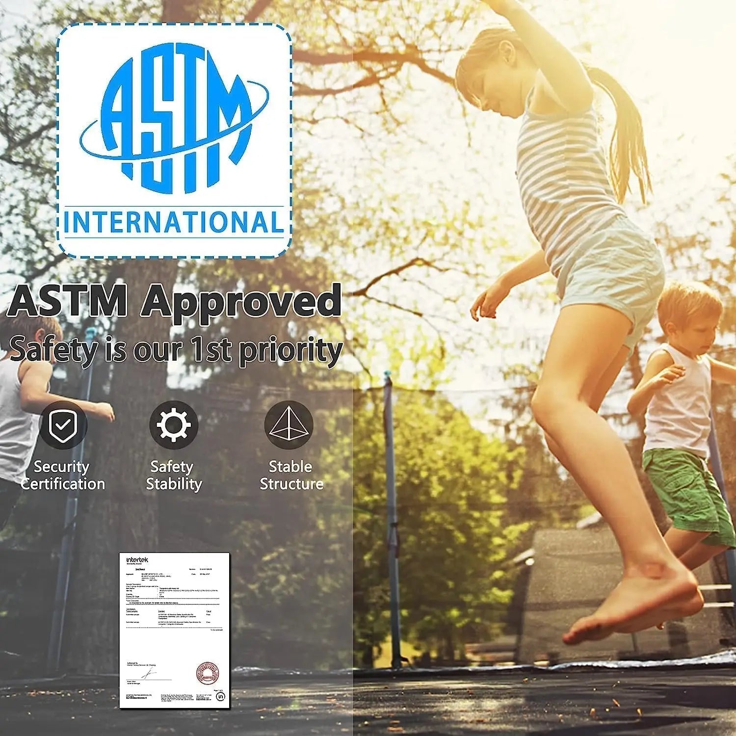 Trampoline 14FT With Basketball Hoop, Light, Sprinkler, Stakes - Outdoor Ohberri