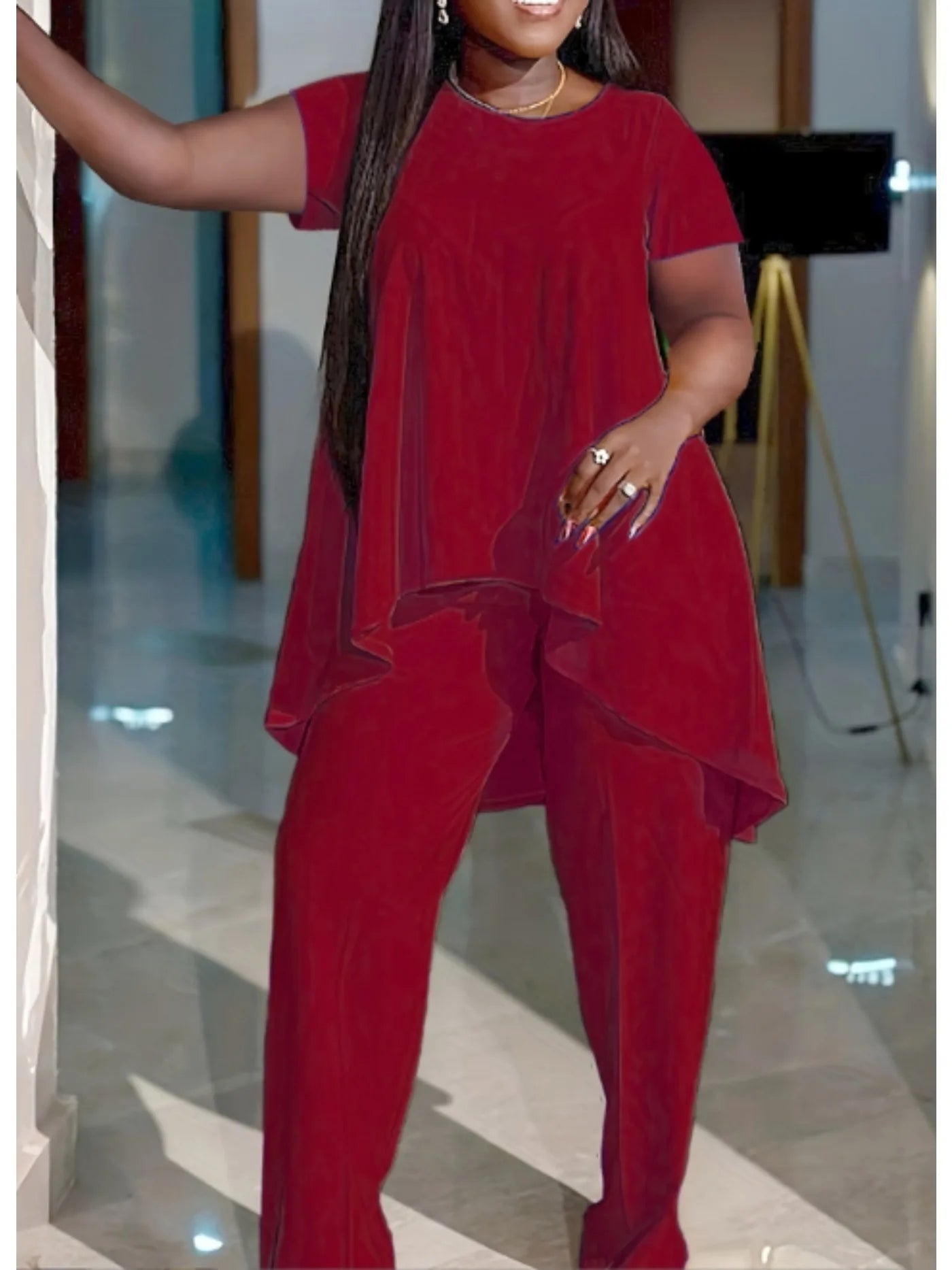 Fashion Plus Size Solid Color Suit Ohberri