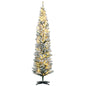 7' Prelit Artificial Christmas Tree with Warm White Led Lights, Green Ohberri
