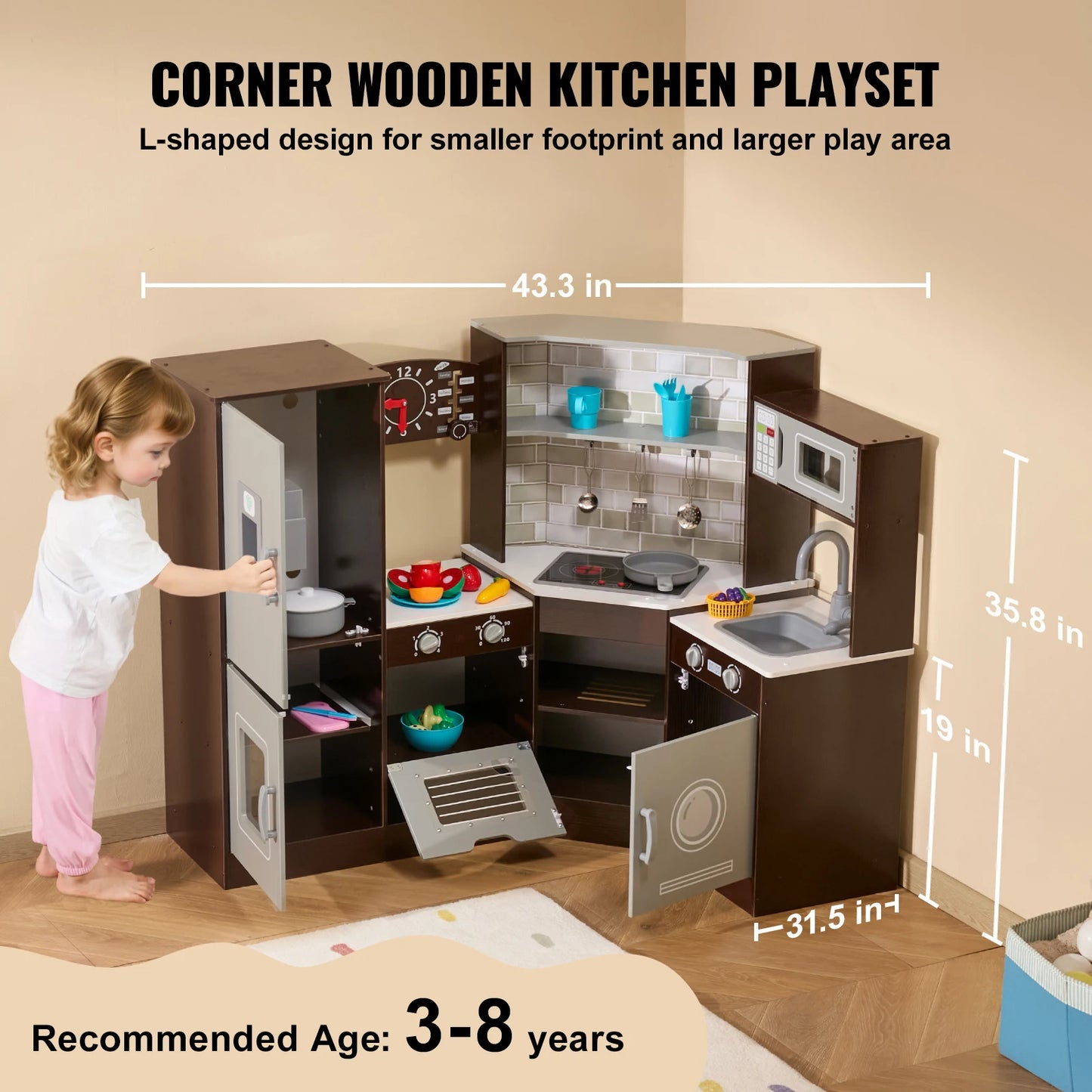 Play Kitchen Set Kitchenware Accessories with Ice Maker f - Ohberri