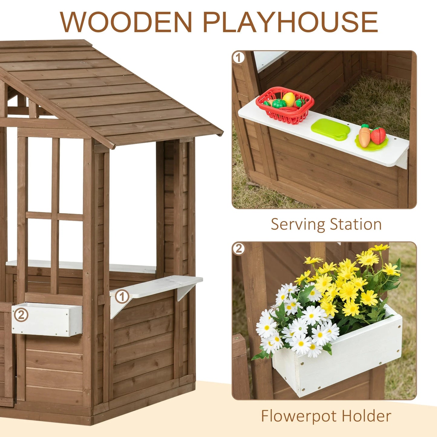 Kids Wooden Playhouse Cottage Ohberri
