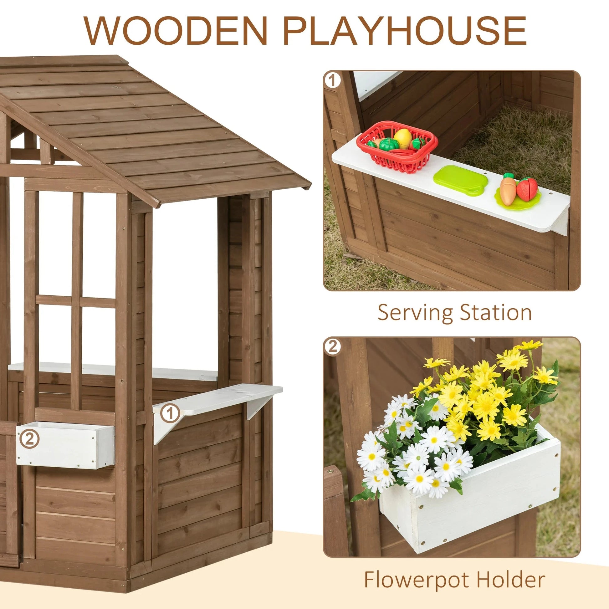 Kids Wooden Playhouse Cottage Ohberri