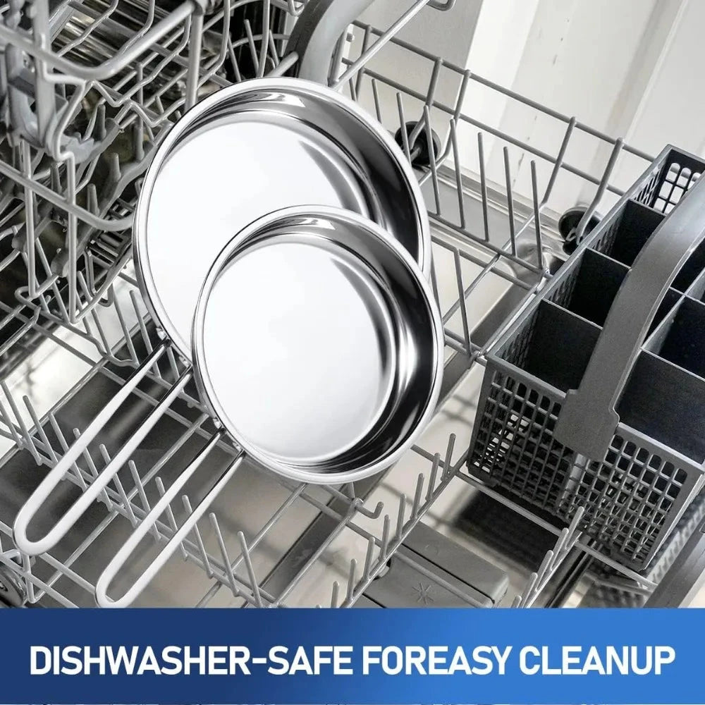 10-Piece Pots and Pans Set, Stainless Steel Cookware Set Ohberri