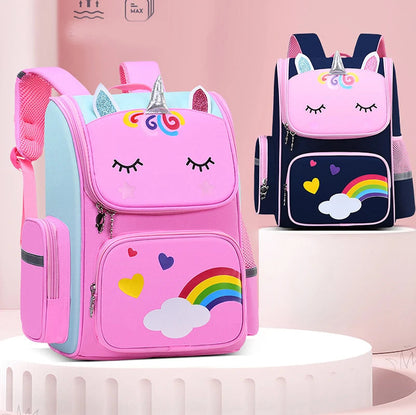 Kid Backpack for Girl Unicorn Children Rainbow Eyes School Bag Ohberri
