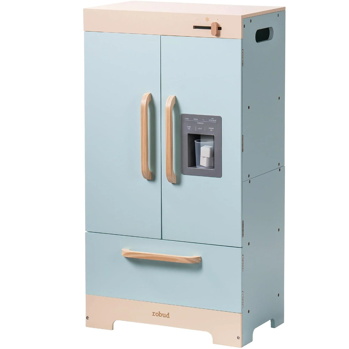 Play Kitchen Refrigerator with Ice Dispenser -Blue - Ohberri