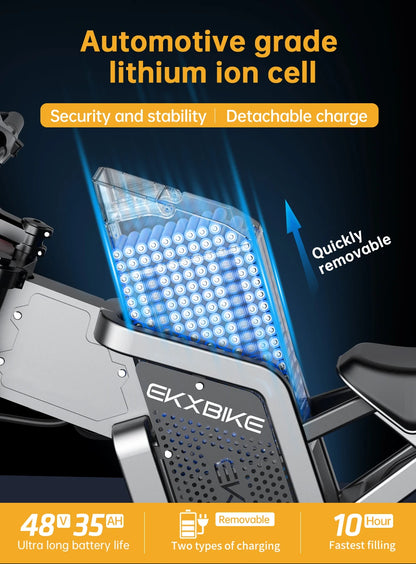 Electric Bike 2000W 48V35AH 55km/h 20“*4.0 Off Road Mountain Ebike - Ohberri