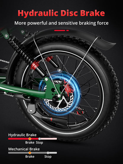 Electric Bike 2000W Dual Motor 48V 25AH Battery 20" - Ohberri