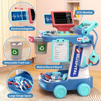 Doctor Pretend Play Medical Station Set with Lights Stethoscope - Ohberri