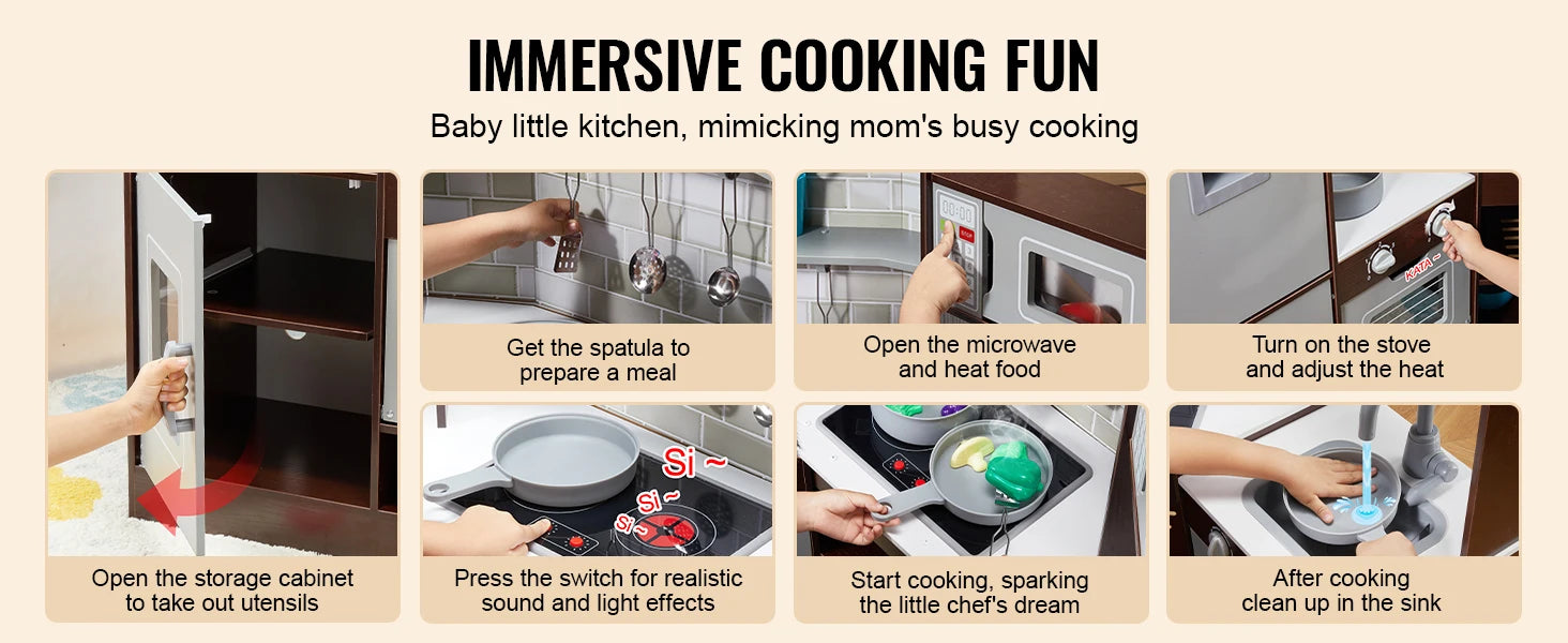 Play Kitchen Set Kitchenware Accessories with Ice Maker f - Ohberri