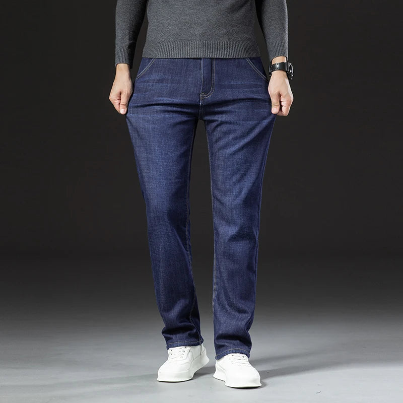 Winter Lamb Fluff Denim Straight Pants Ohberri