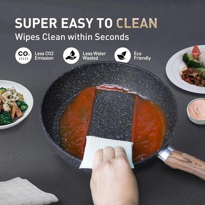 Pots and Pans Set Non Stick, 12 Piece Nonstick Kitchen Cookware Sets, Nonstick Granite Ohberri