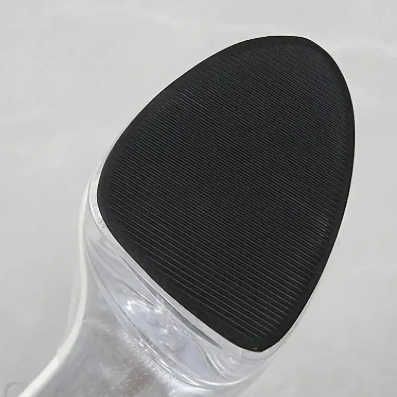 Stiletto Sandals - Open Toe, Transparent Ankle Strap, High Heels Ohberri