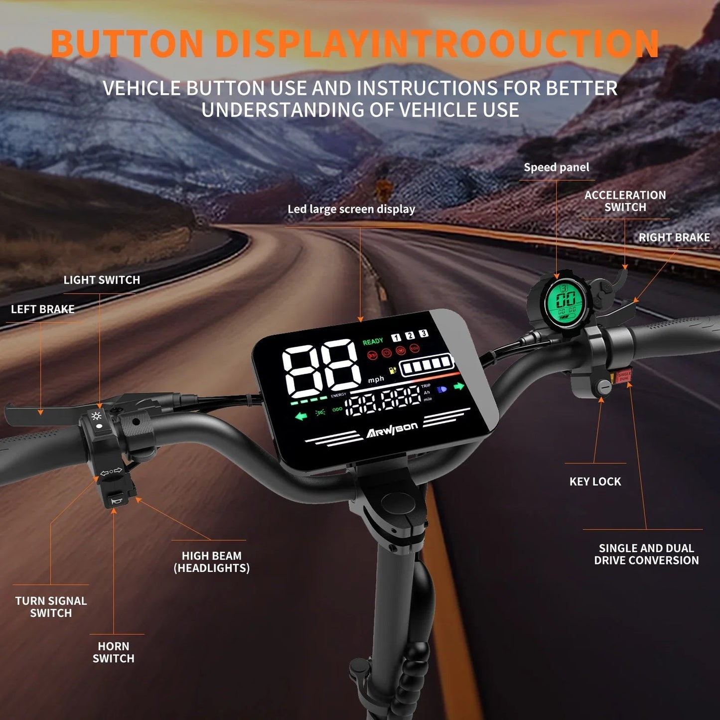 5600W Adult Electric Scooter Dual Motor Top Speed 46MPH,60V27AH, 11-inch Off-Road Tires Sport Ohberri