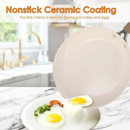 22Pcs Pots and Pans Set Non Stick Ceramic Induction Ohberri