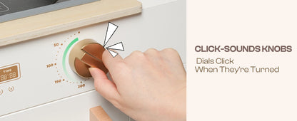 Wooden Play Kitchen with Real Lights Sounds Ice Cube Dispenser -White - Ohberri