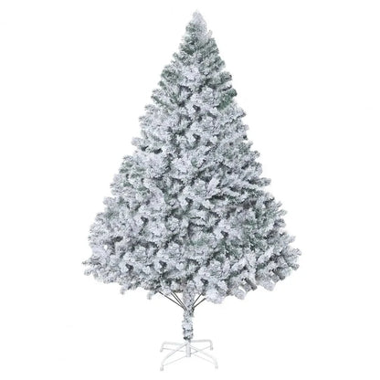 6.9ft White Flocked Artificial Christmas Tree, Snow Ohberri
