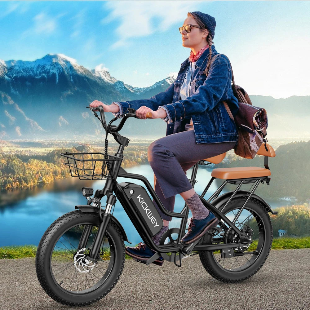 Electric Bike 20'' 1500W Up to 50 Miles 32MPH with 48V 20AH - Ohberri