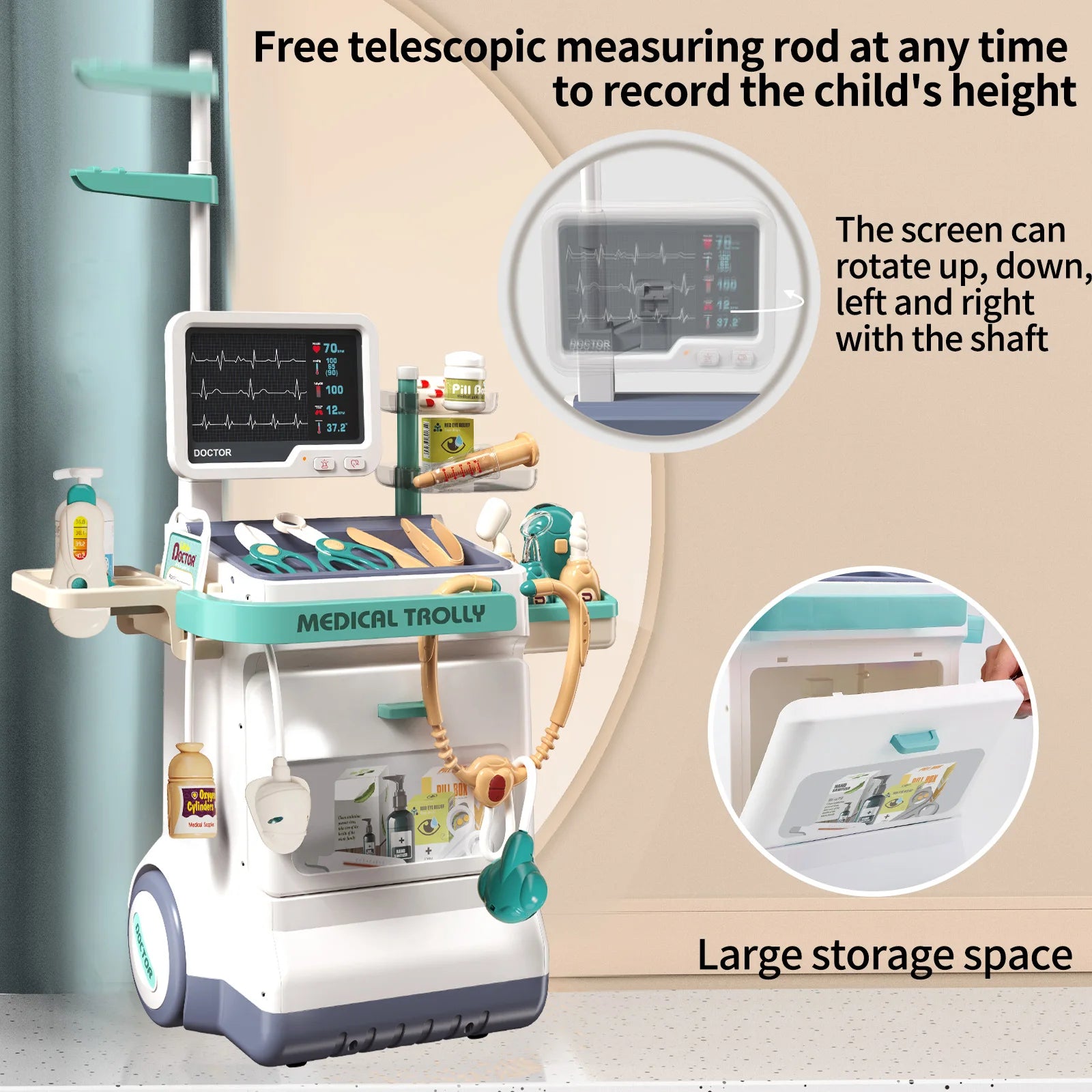 Children's Doctor Toy Set Role-Playing Injection and Stethoscope Simulation - Ohberri