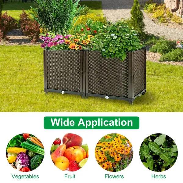 Raised Garden Bed Plant Growth Box With Self-watering System For Garden My Store