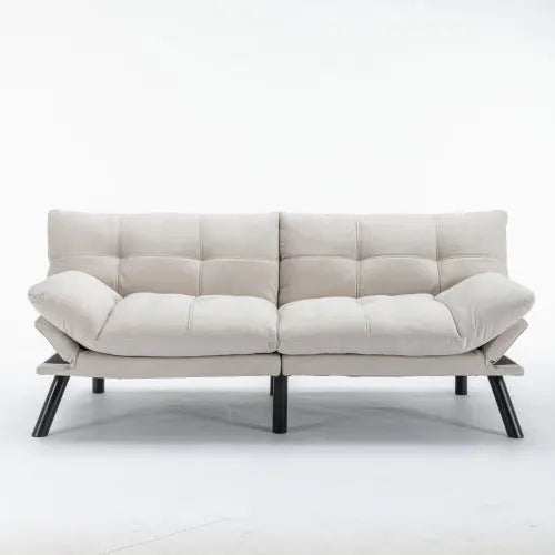 Cream Convertible Folding Modern Sofa Bed My Store