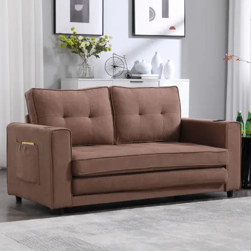 3-in-1 Upholstered Futon Sofa Convertible Floor Sofa Bed My Store