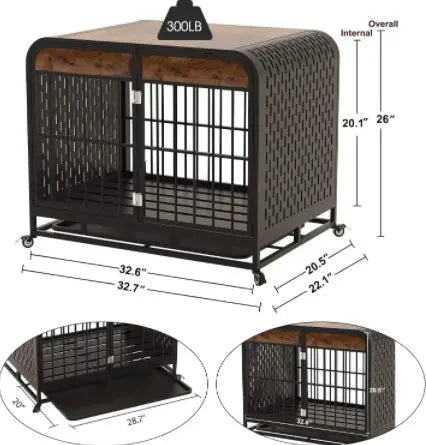 Heavy Duty Dog Crate Furniture Wooden Table 33inch Brown My Store