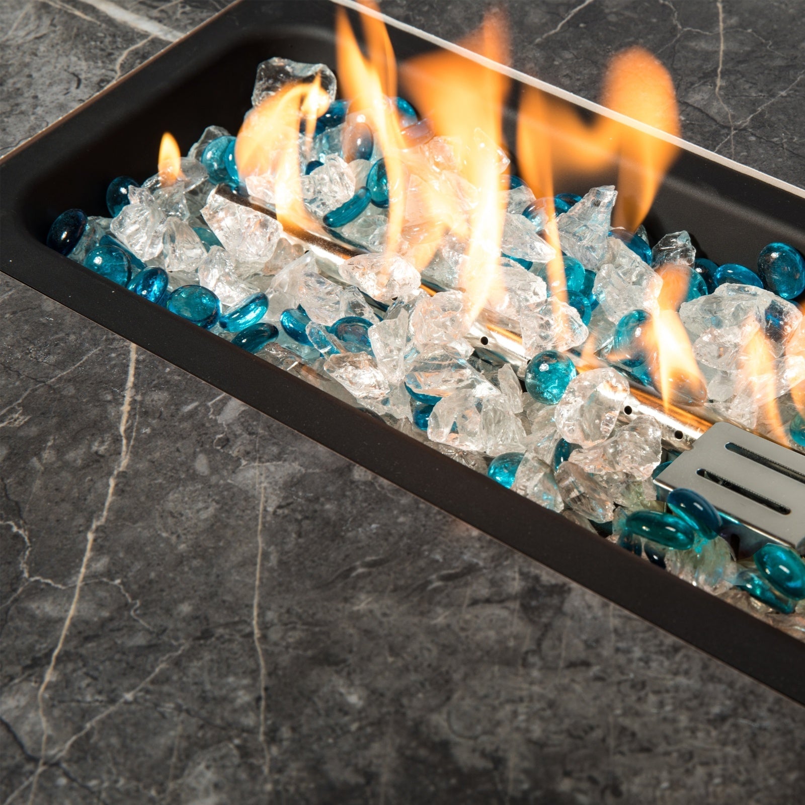 Outdoor Fire Table Propane Pit Rattan With Tile Tabletop Inkedjoy