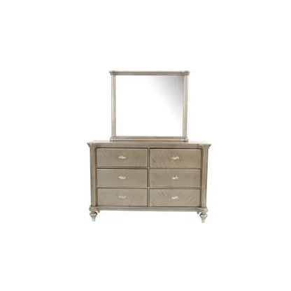 Antique Silver Champagne Finish Dresser W Mirror My Store